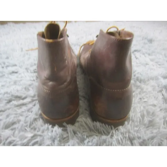 VTG Red Wing Shoes Mens 11B Brown Leather Chukka Lace Up Boots Casual Cork Sole