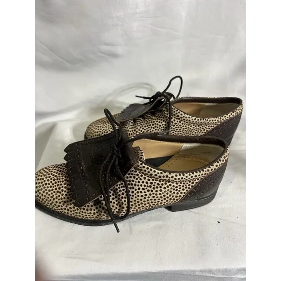 WALTER GENUIN HANDMADE ITALY, WOMEN'S WOVEN TAN BROWN LEATHER GOLF SHOES…