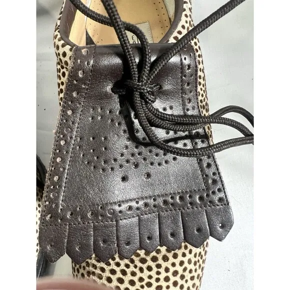 WALTER GENUIN HANDMADE ITALY, WOMEN'S WOVEN TAN BROWN LEATHER GOLF SHOES…