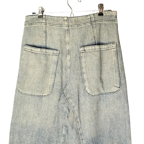 We The Free Osaka Jeans Button Fly Barrel Leg Casual Moto Relax Effortless S 25