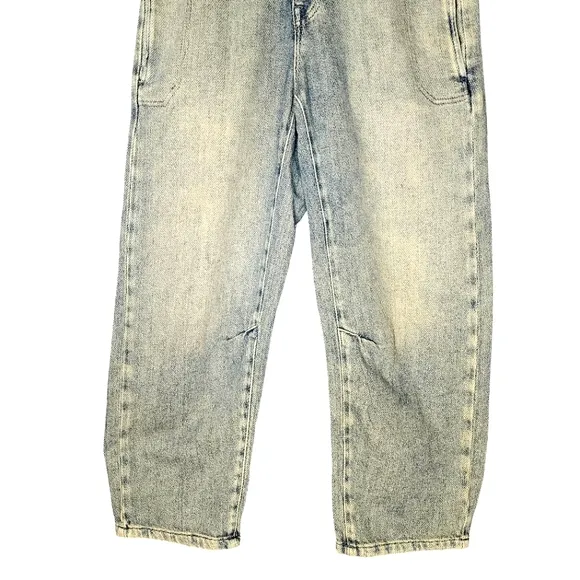 We The Free Osaka Jeans Button Fly Barrel Leg Casual Moto Relax Effortless S 25