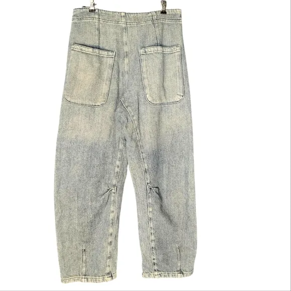 We The Free Osaka Jeans Button Fly Barrel Leg Casual Moto Relax Effortless S 25