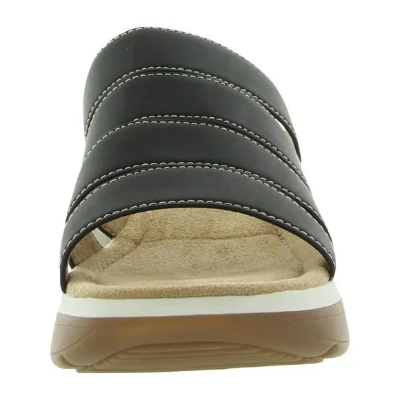 WHITE MOUNTAIN FOOTBEDS Womens Black Fascinate Toe Slip On Slide Sandals 9.5 M