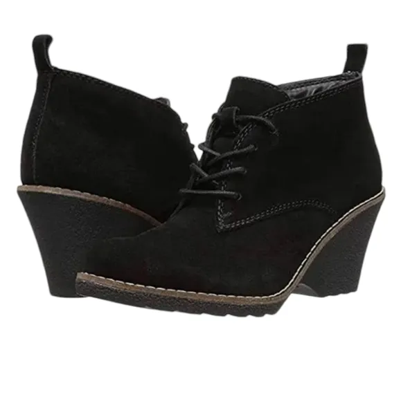 WHITE MOUNTAIN WOMEN'S LAMBERT BLACK LEATHER BOOTIE SIZE 8.5