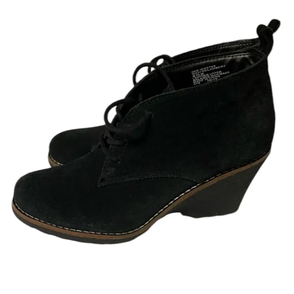 WHITE MOUNTAIN WOMEN'S LAMBERT BLACK LEATHER BOOTIE SIZE 8.5