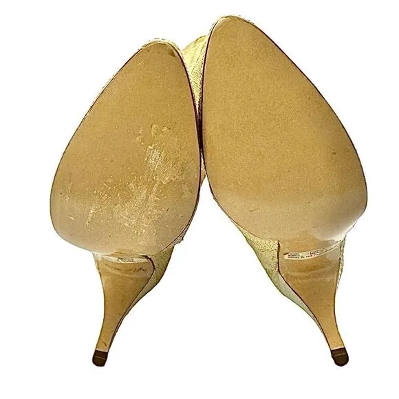 WILD PAIR WOMENS SNAKESKIN BEIGE LEATHER BOOTS SIZE 7 B MADE IN PHILIPPINES