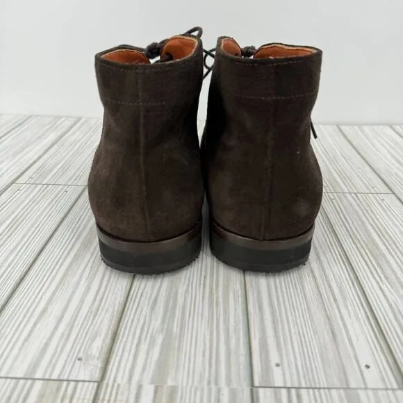 Wolf &amp; Shepherd chocolate brown suede leather striker chukka lace up boots 8.5