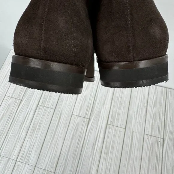 Wolf &amp; Shepherd chocolate brown suede leather striker chukka lace up boots 8.5