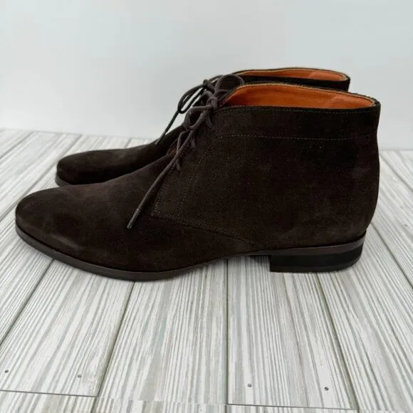 Wolf &amp; Shepherd chocolate brown suede leather striker chukka lace up boots 8.5
