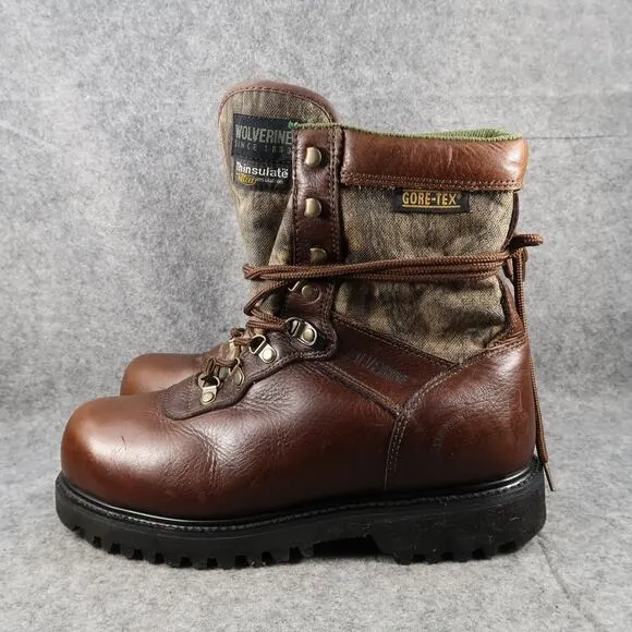 Wolverine Shoes Men 9.5 Boots Hunter Leather Camo Insulated Wide Width GTX Sport