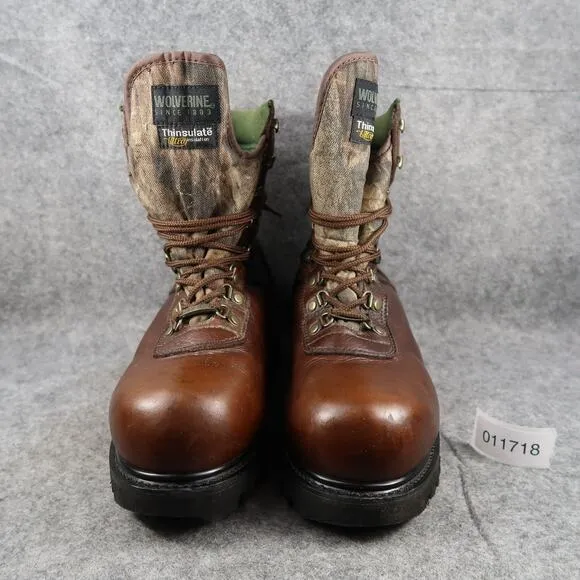 Wolverine Shoes Men 9.5 Boots Hunter Leather Camo Insulated Wide Width GTX Sport