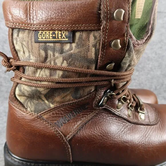 Wolverine Shoes Men 9.5 Boots Hunter Leather Camo Insulated Wide Width GTX Sport