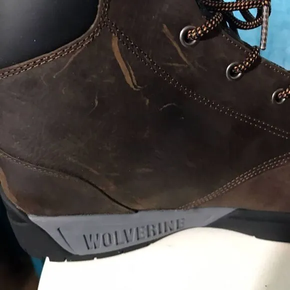 Wolverine Steel Toe Work Brown Shoes Size 11.5M