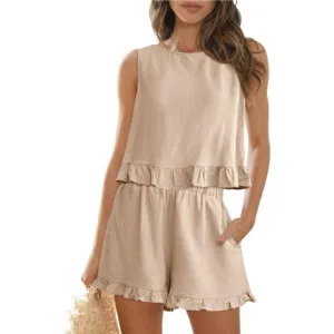 Womens 2 Piece Outfits Summer Sets Khaki