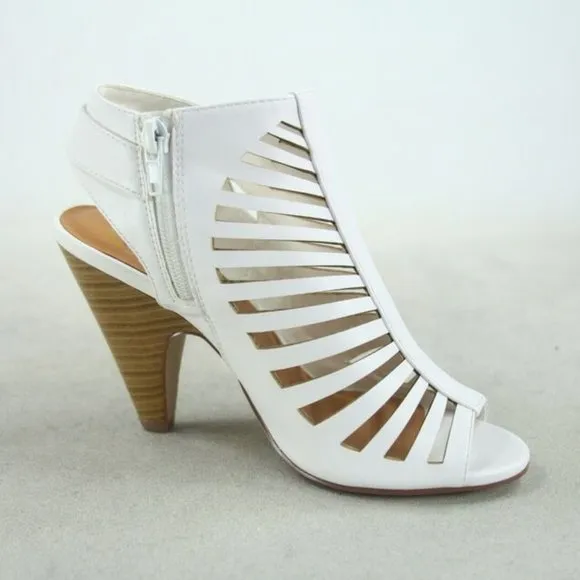 Women's  Fashion Strappy Caged Kitten Chunky Heel Sandal Shoes