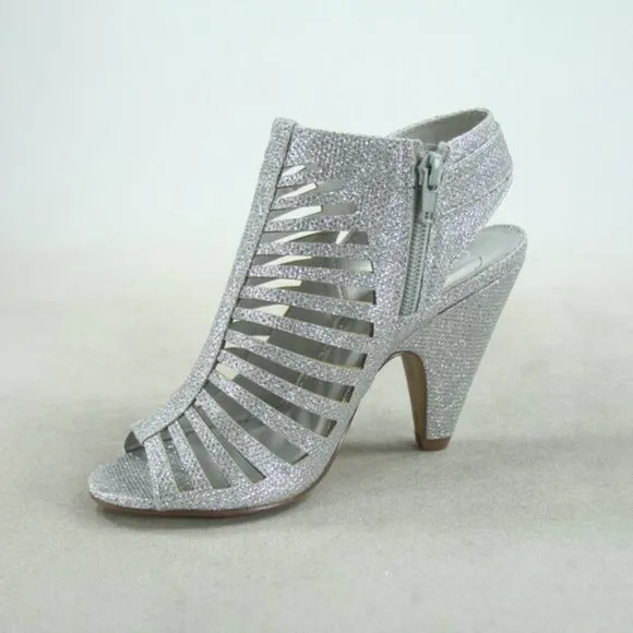 Women's  Fashion Strappy Caged Kitten Chunky Heel Sandal Shoes