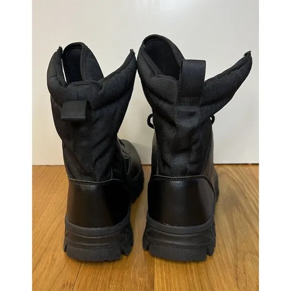 Women’s Faux Leather Lightweight Black Tactical Boots Size 43 US Size 12 NEW