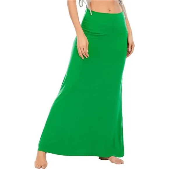 Womens Maxi Skirts Long Skirt for Women Grass Green