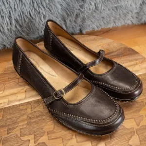 Women's New Softspots Mary Jane Brown Leather Casual Shoes size 9N