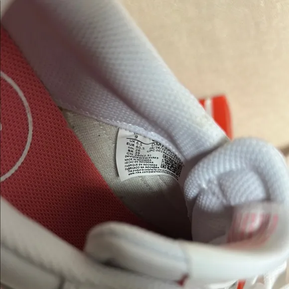 Women’s Nike Court Legacy Fit White and Coral Sneakers size 9