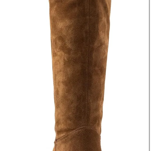 Women's Stacked Heel Brown Slouchy Knee High Western Boots Wide Calf  Size 11