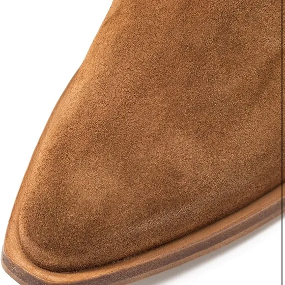 Women's Stacked Heel Brown Slouchy Knee High Western Boots Wide Calf  Size 11