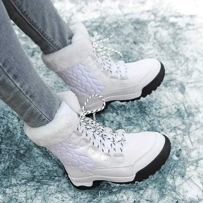 Womens Thermal LaceUp Snow Boots Fleece Lined WaterResistant