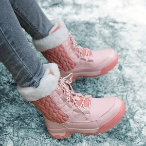 Womens Thermal LaceUp Snow Boots Fleece Lined WaterResistant