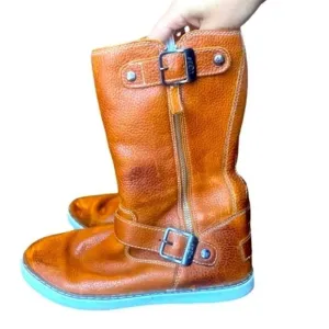Womens Ugg Australia Boots Andra Brown Pebbled Leather 1005043 Buckle Zip 7 M US