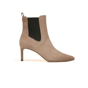Women's Veronica Beard Leeland Pointed Toe Chelsea Boots in Taupe Size 7M