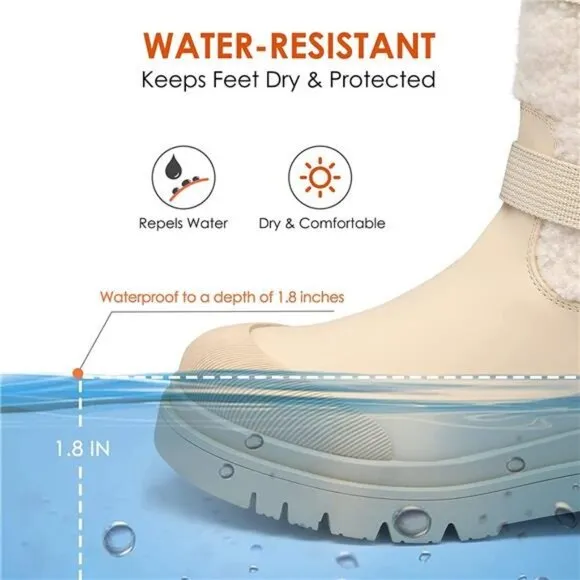 Women's Waterproof Winter Snow Boots with Warm Comfortable Fur Lining