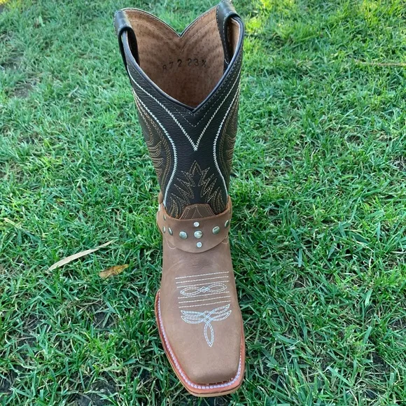 Womens Western Rodeo Cowgirl Leather Square Toe Boots Bota Vaquera Mujer 944