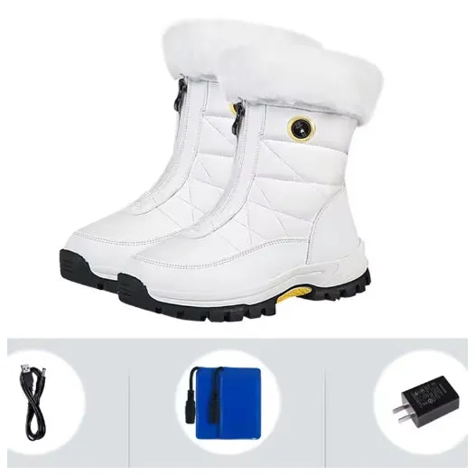 Women's Wool Electric Heated Shoes Heating Shoes Charging Heating Shoes Foot Warmer Wool Snow Boots