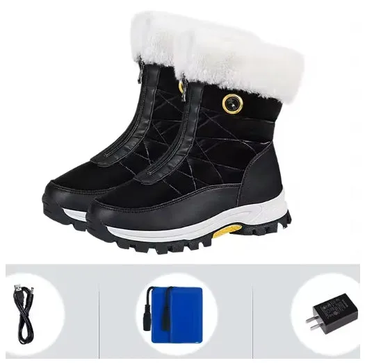 Women's Wool Electric Heated Shoes Heating Shoes Charging Heating Shoes Foot Warmer Wool Snow Boots