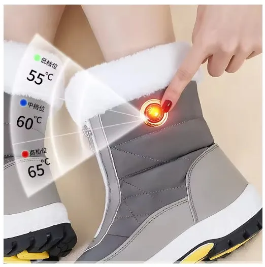 Women's Wool Electric Heated Shoes Heating Shoes Charging Heating Shoes Foot Warmer Wool Snow Boots