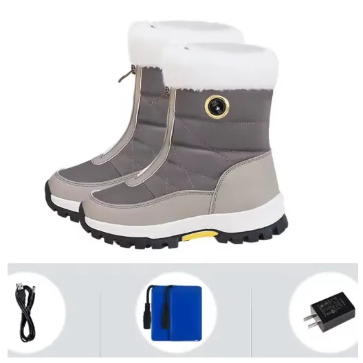 Women's Wool Electric Heated Shoes Heating Shoes Charging Heating Shoes Foot Warmer Wool Snow Boots