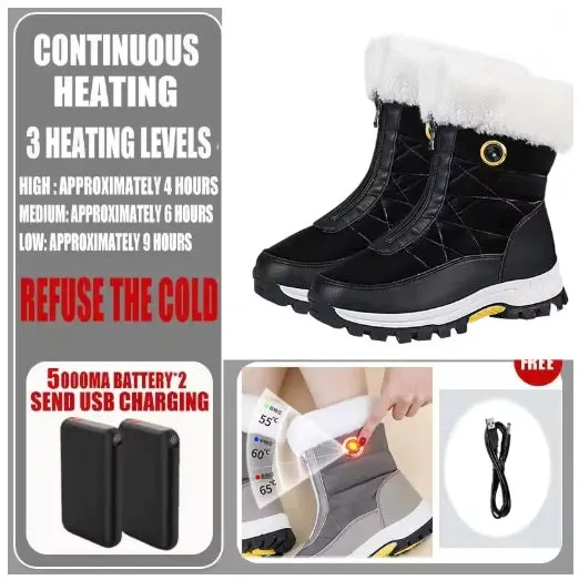 Women's Wool Electric Heated Shoes Heating Shoes Charging Heating Shoes Foot Warmer Wool Snow Boots