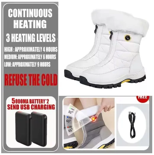 Women's Wool Electric Heated Shoes Heating Shoes Charging Heating Shoes Foot Warmer Wool Snow Boots