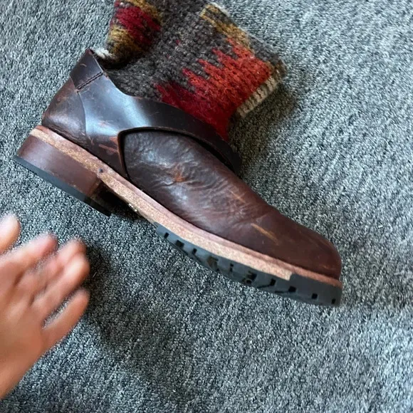 Woolrich Moto Southwestern Wool Leather Boots, size 7.5