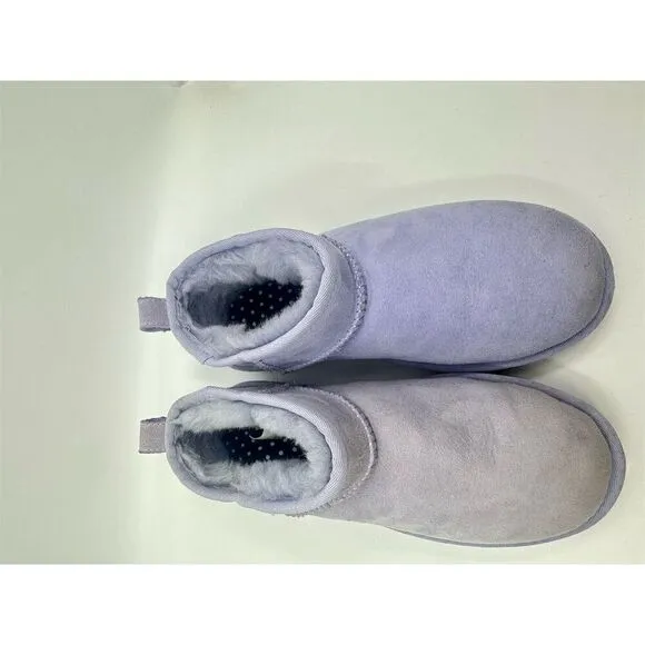 Worn once UGG Women's Classic Ultra Mini Ankle Boots lilac Size 6 Casual Warm