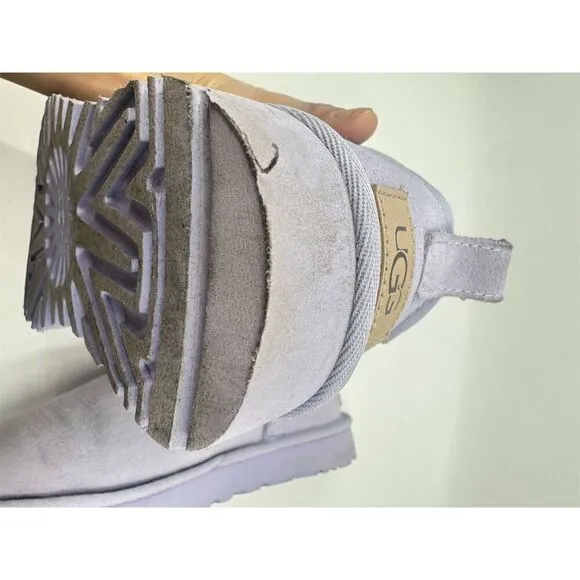 Worn once UGG Women's Classic Ultra Mini Ankle Boots lilac Size 6 Casual Warm