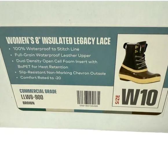 Xtratuf Women’s 8” Insulated Legacy Waterproof Boot Commercial Grade Size 10