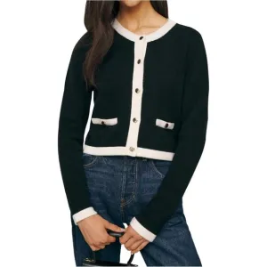 Yexpine Cardigan Sweaters Womens Black Lightweight Button Down Knit Lady