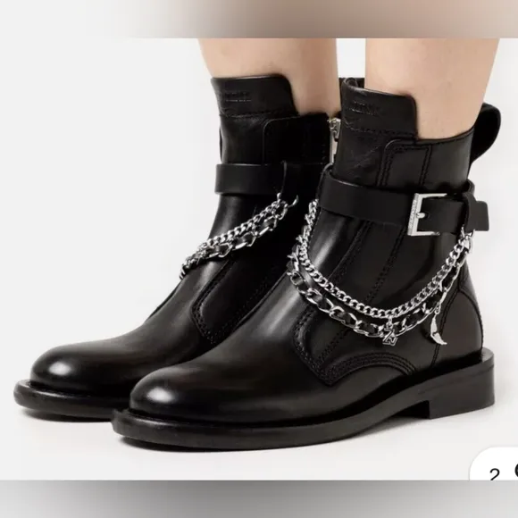Zadig &amp; Voltaire Laureen Leather Zip Boots