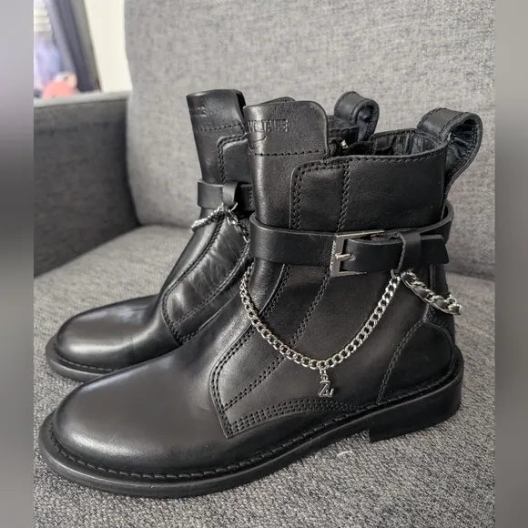 Zadig &amp; Voltaire Laureen Leather Zip Boots