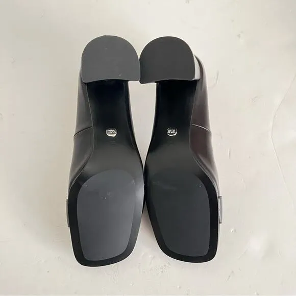 Zara Black SINGLE MONK STRAP LEATHER SHOES 7.5 US