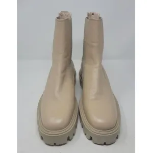 Zara Botin Chelsea Light Beige Nude Neutral Boots