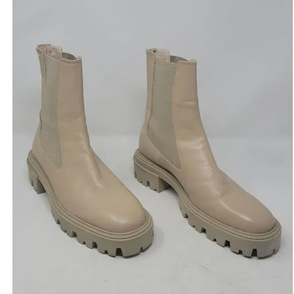 Zara Botin Chelsea Light Beige Nude Neutral Boots