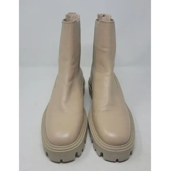 Zara Botin Chelsea Light Beige Nude Neutral Boots