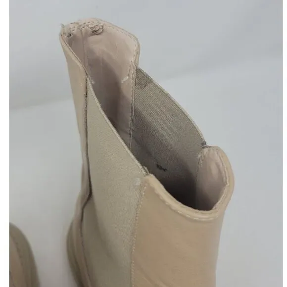 Zara Botin Chelsea Light Beige Nude Neutral Boots